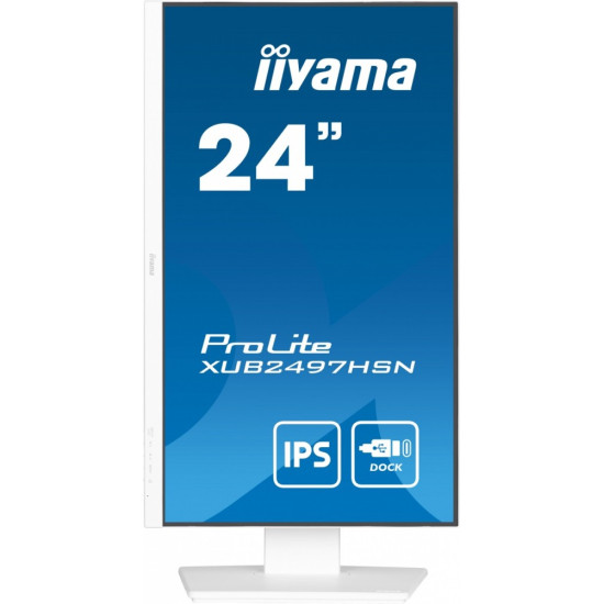 Monitor 24 cale XUB2497HSN-W2 IPS, USB-C Dock, HDMI, DP, 300cd, Pivot, HAS, biały