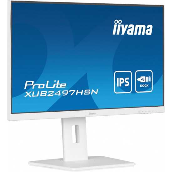 Monitor 24 cale XUB2497HSN-W2 IPS, USB-C Dock, HDMI, DP, 300cd, Pivot, HAS, biały