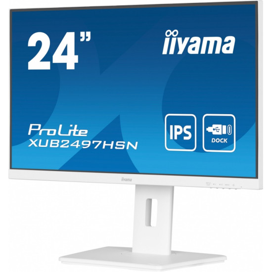 Monitor 24 cale XUB2497HSN-W2 IPS, USB-C Dock, HDMI, DP, 300cd, Pivot, HAS, biały