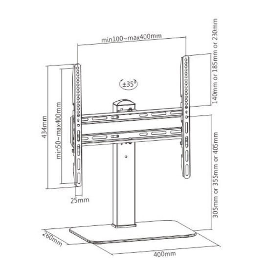 Stojak TV 32-55 cali  40kg skrętny