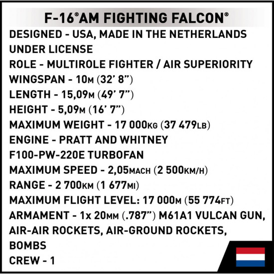 Klocki F-16 AM Fighting Falcon 425 klocków 