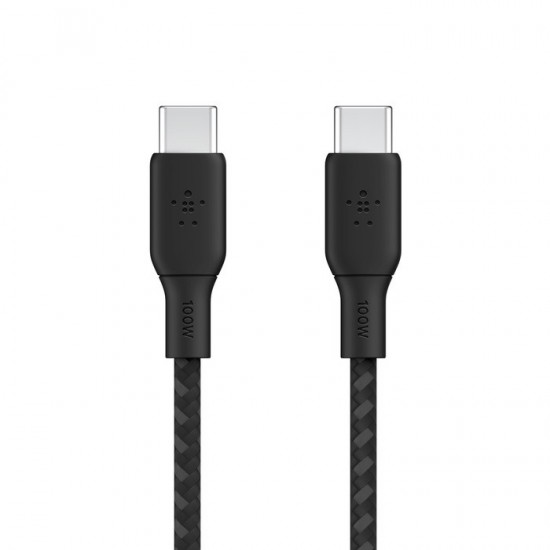 Kabel w oplocie USB-C do USB-C 100W 3m czarny