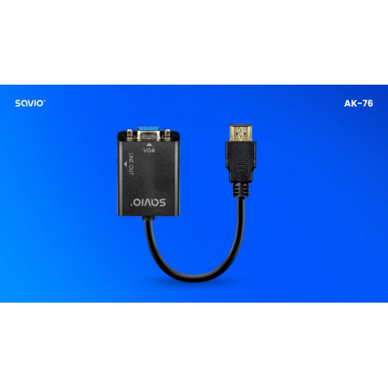 Adapter HDMI-VGA z audio AK-76