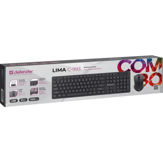 Zestaw klawiatura + mysz LIMA C-993 RF bezprzewodowa