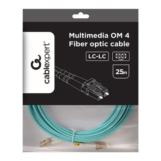 Kabel światłowodowy wielomodowy duplex OM4 50/125,LC/LC,25m