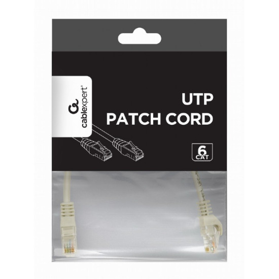 Patch cord kat.6 miedź UTP 5m szary
