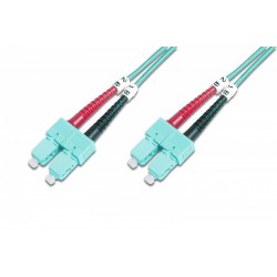 Patch cord światłowodowy FO SC-SC MM 50/125 OM3 duplex LSOH 3m, Turkusowy