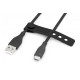 Kabel zasilający silikonowy USB-A - USB-C, USB 2.0 60W, 1m Czarny