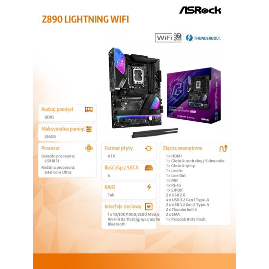 Płyta główna Z890 LIGHTNING WIFI ATX 
