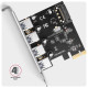 PCEU-430RS Kontroler PCIe 4x port USB 3.2 GEN 1, UASP, chipset  Renesas, 15-pin SATA zasilacz