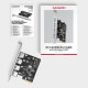 PCEU-430RS Kontroler PCIe 4x port USB 3.2 GEN 1, UASP, chipset  Renesas, 15-pin SATA zasilacz