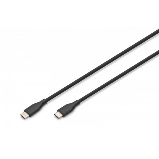 Kabel zasilający silikonowy USB-C - USB-C, USB 2.0 60W, 0,5m Czarny