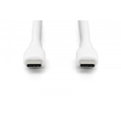 Kabel zasilający silikonowy USB-C - USB-C, USB 2.0 60W, 0,5m Biały