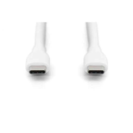 Kabel zasilający silikonowy USB-C - USB-C, USB 2.0 60W, 1m Biały