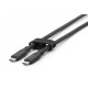 Kabel połączeniowy silikonowy USB-C - USB-C, USB 3.2 Gen1 5G 4K 100W, 2m czarny