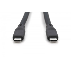 Kabel połączeniowy silikonowy USB-C - USB-C, USB 4 Gen2 20G 8K 240W, 2m Czarny 