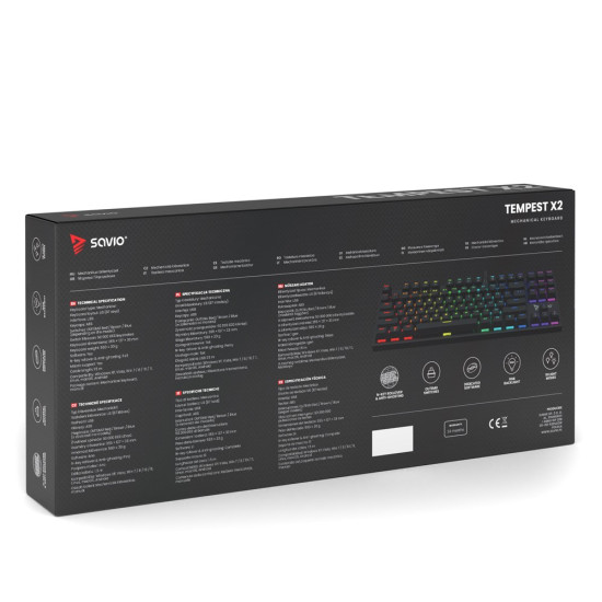 Klawiatura mechaniczna RGB Tempest X2 Outemu Red 