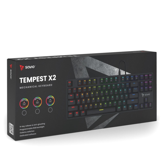 Klawiatura mechaniczna RGB Tempest X2 Outemu Brown 
