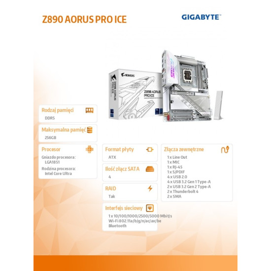 Płyta główna Z890 AORUS PRO ICE 