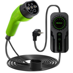 Mobilna ładowarka do samochodu elektrycznego EV z regulacją 2w1  Typ2 | Schuko | 3.5kW | 230V | LCD | Przenośna | Wallbox | 5m 