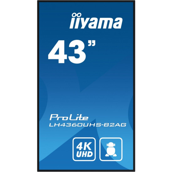Monitor 43 LH4360UHS-B2A 24/7, 500cd, 4K, VA, Wifi, 6.5ms, 3xHDMI, 2xUSBR, J45, RS-232C