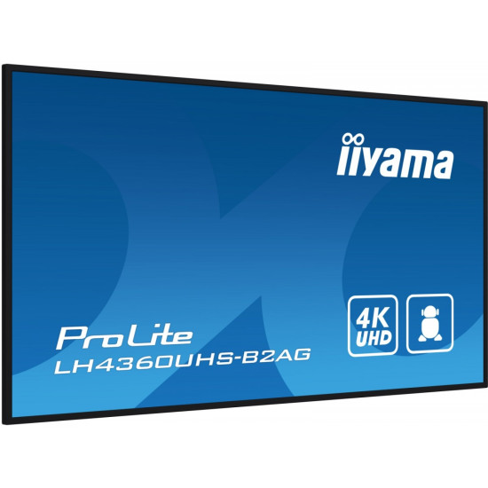 Monitor 43 LH4360UHS-B2A 24/7, 500cd, 4K, VA, Wifi, 6.5ms, 3xHDMI, 2xUSBR, J45, RS-232C
