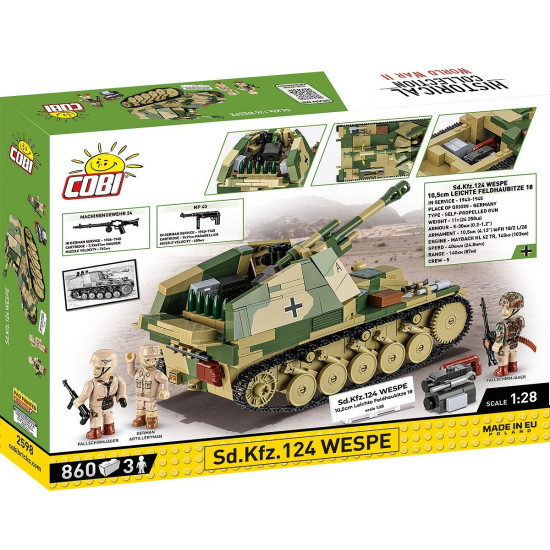 Klocki SD.KFZ.124 Wespe 860 klocków