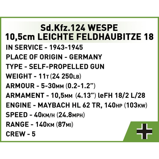 Klocki SD.KFZ.124 Wespe 860 klocków