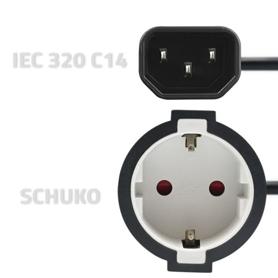 Adapter IEC 320 C14 / SCHUKO | 0.15m 