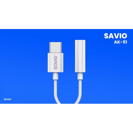 Adapter USB-C - Mini Jack 3,5mm, Xiaomi, Huawei, Oppo,  AK-51