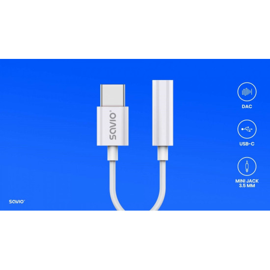 Adapter USB-C - Mini Jack 3,5mm, Xiaomi, Huawei, Oppo,  AK-51