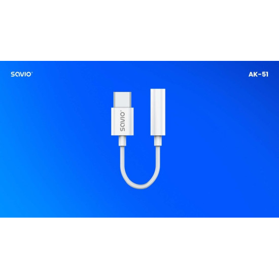 Adapter USB-C - Mini Jack 3,5mm, Xiaomi, Huawei, Oppo,  AK-51