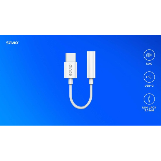 Adapter USB-C - Mini Jack 3,5mm, Xiaomi, Huawei, Oppo,  AK-51
