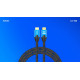 Kabel HDMI (M) v2.1, 3m, 8K, miedź, niebiesko-czarny, złote końcówki, ethernet/3D, CL-143