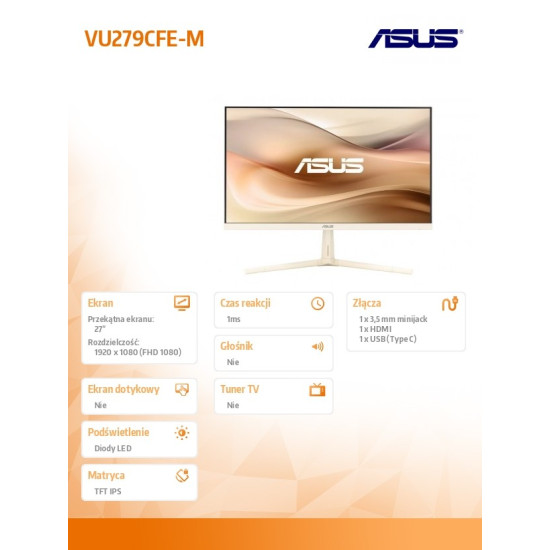 Monitor 27 cali VU279CFE-M IPS 100Hz USB-C