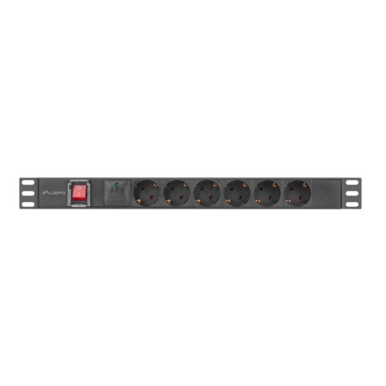 Listwa zasilająca  rack PDU 19 cali 1U 16A 6x230V schuko 2m czarna