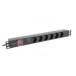 Listwa zasilająca rack PDU 19 cali 1U 16A 5xschuko 2m czarna