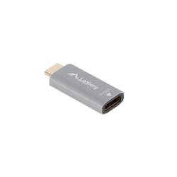 Adapter HDMI(M)-Displayport(F)4K srebrny