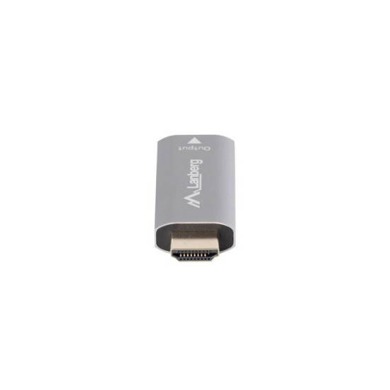 Adapter HDMI(M)-Displayport(F)4K srebrny