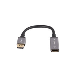 Adapter Displayport(M)- HDMI(F)8K na kablu 20cm srebrny