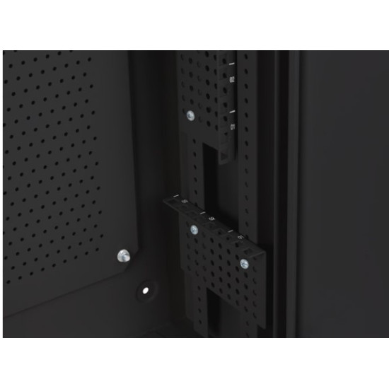 Szafa instalacyjna rack wisząca 19 cali 6U+3U 540x200 niskoprofilowa czarna ( złożona)