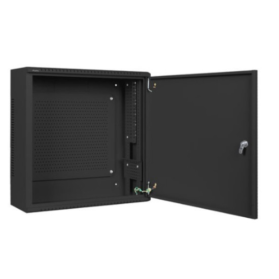Szafa instalacyjna rack wisząca 19 cali 6U+3U 540x200 niskoprofilowa czarna ( złożona)