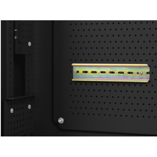 Szafa instalacyjna rack wisząca 19 cali 6U+3U 540x200 niskoprofilowa czarna ( złożona)