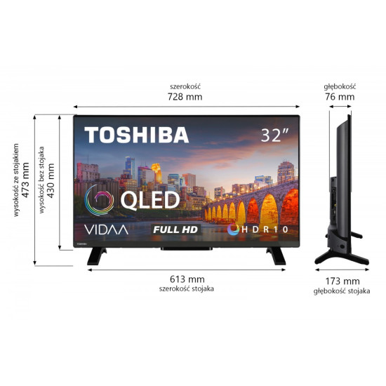 Telewizor QLED 32 cale 32QV2F63DG 