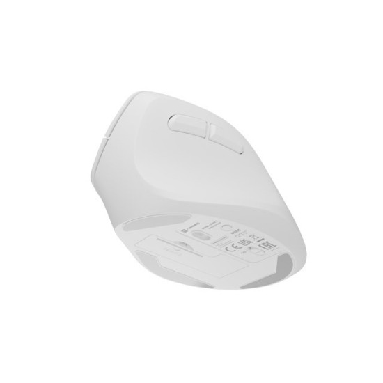 Mysz bezprzewodowa wertykalna Crake 2 BT 5.2 + 2.4GHz Biała 
