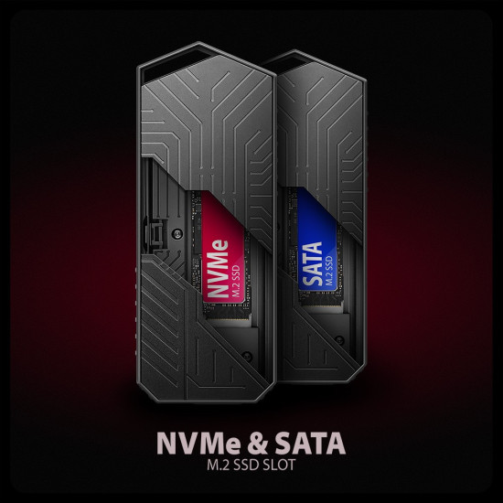 EEM2-GAM Obudowa zewnętrzna aluminiowa USB-C 3.2 Gen 2 M.2 NVMe/SATA SSD Gaming