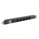 Listwa zasilająca  rack PDU 19 cali 1U  16A 5x230V  2m czarna C14