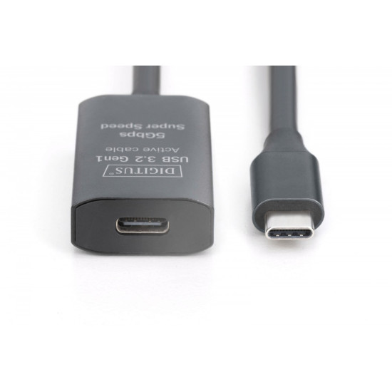 Kabel przedłużający aktywny USB-C - USB-C, USB 3.2 Gen1, 5Gbps, 10m 