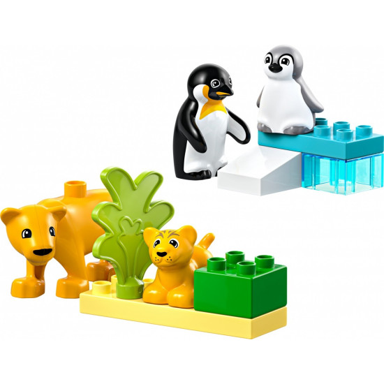 Klocki DUPLO 10442 Rodziny dzikich zwierząt: pingwiny i lwy 