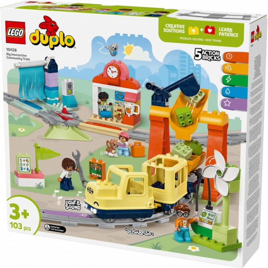 Klocki DUPLO 10428 Duży interaktywny pociąg miejski 